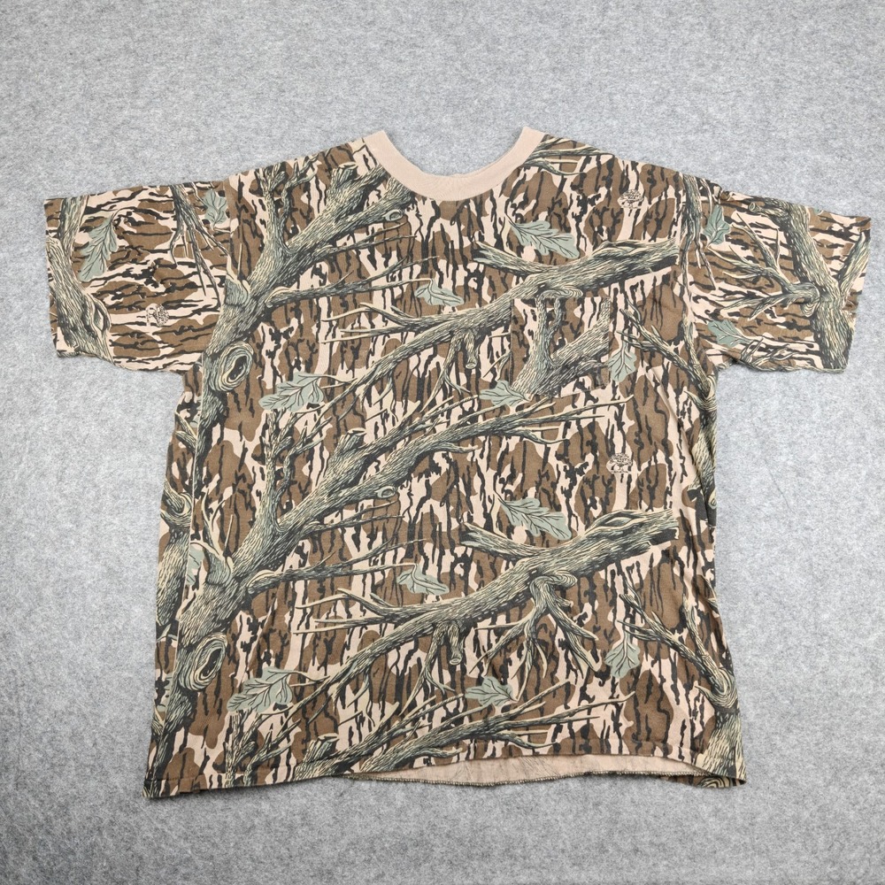 VTG Mossy Oak Treestand Camo Pocket T Shirt Men's Large USA Single Stitch EUC